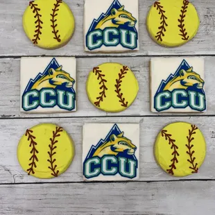 a close up of a dozen decorated cookies