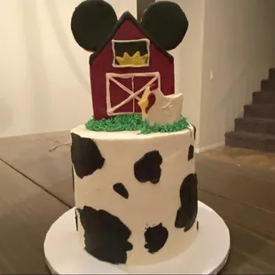 First birthday cake photo! Mickey Mouse farmhouse theme!