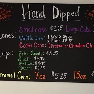 hand dipped menu