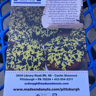 a close up of a sign on a table