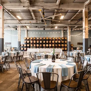 The Barrel Room is our warehouse space perfect for weddings, fundraisers, corporate meetings, and more. Booking: events@madtreebrewing.com