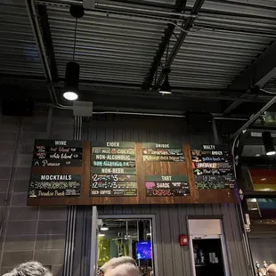 Drink Menu At the Outside Bar. The drinks are revolving.