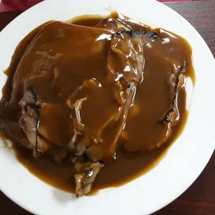 Open Faced Roast Beef Sandwich
