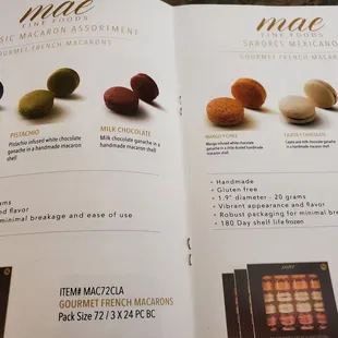 the contents of the menu