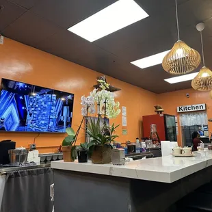the kitchen