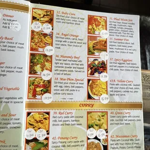 Rice Dishes and Curries Menu