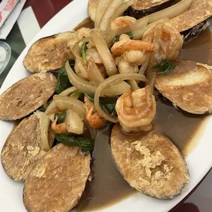 24. Eggplants with shrimp