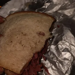 Soggy corned beef sandwich