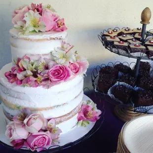 a three tiered wedding cake