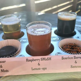 a variety of beers