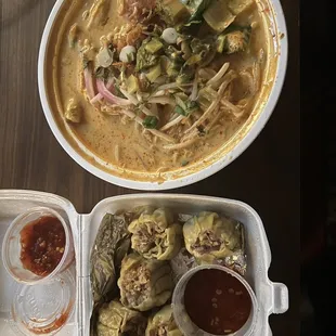 Khao Soy &amp; Shumai-esque dumplings