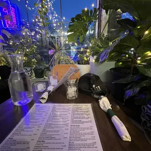 View from table to window along street