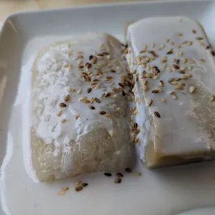 Taro with sticky rice dessert