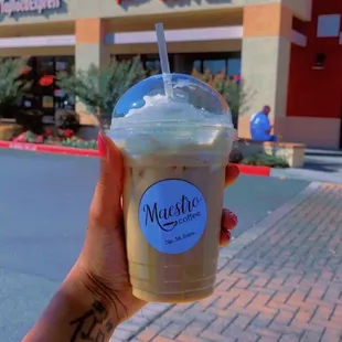 Iced Latte with toffee nut &amp; peppermint