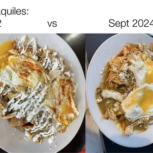 Chilaquiles before vs now