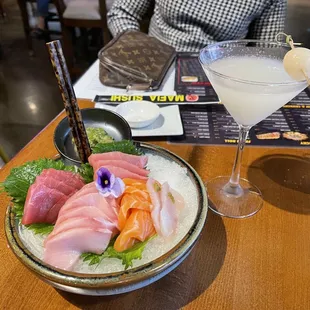 Sashimi and Lychee Martini