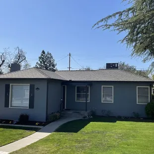 After roof replacement on a historical home in tower district of Fresno with a new 30 year energy efficient shingle.