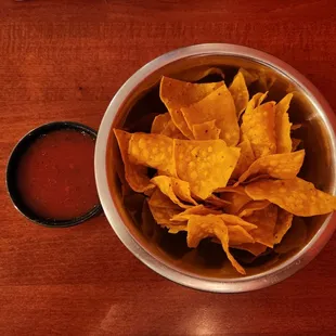 Nacho chips and salsa
