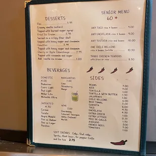 the menu