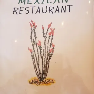 Front of menu