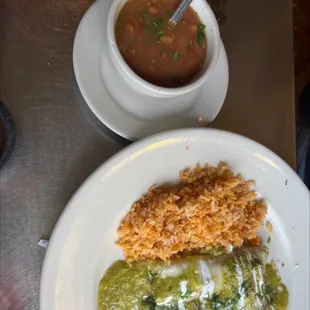 Enchiladas Verdes with Borracho Beans