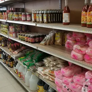 shelves of food