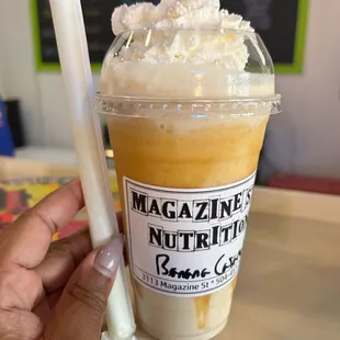 "Banana  Caramel" meal replacement shake! Yummy!! Thanks Magazine Nutrition, definitely a must try guys!!