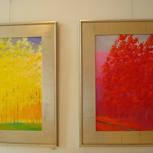 Resident artist Charles Emery Ross's pieces feature bright colors in graphic motifs. Photo by Jennifer Litz.