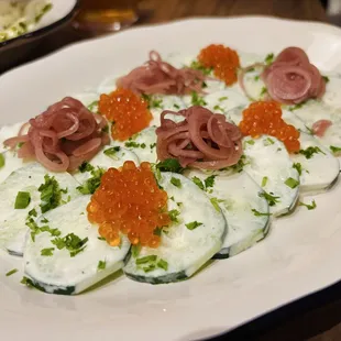 Cucumber salad w. roe