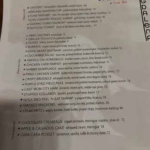 Gluten free marked up menu!