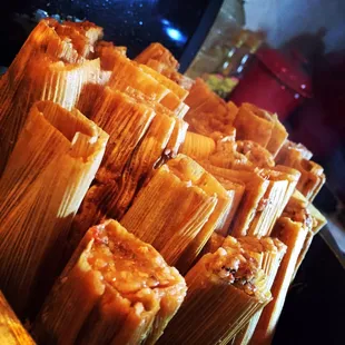 a stack of tamales