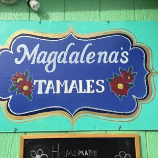 a sign for tamales