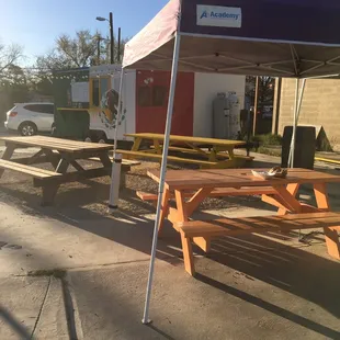 Seating area... there are three other food trucks here as well