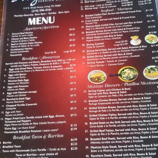 Huge menu - two-sided