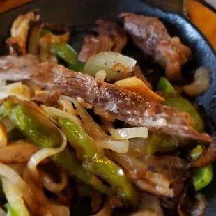 Mixed Fajita Plate Really tough beef fajita, chicken was super dry