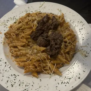 Steak vodka pasta
