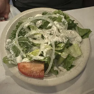 House salad with ranch