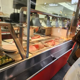 The meat station.