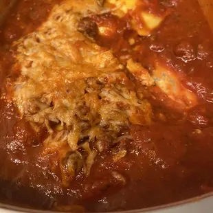Cheese Ravioli with Meat Sauce