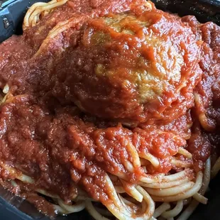 Spaghetti with meatball
