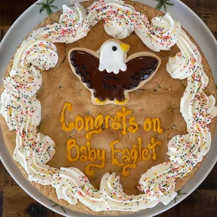 A cookie cake for a baby shower