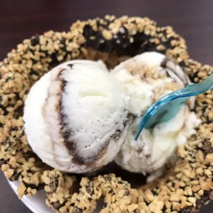 Dipped waffle bowl with awesome ice cream