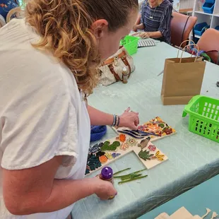 Handmade mosaic pieces make each project pop.