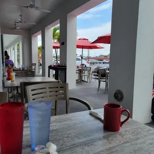 Outdoor patio dining in addition to indoor dining room
