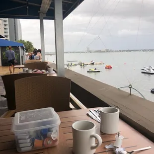 Table outside overlooking the inter coastal waterway, just south of Sand Key Park.