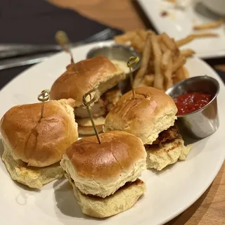 Fried Chicken Sliders and Fries