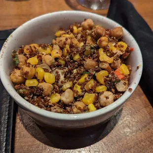 Chickpea Quinoa Salad - kind of dry and didn't detect any of the described honey dressing.