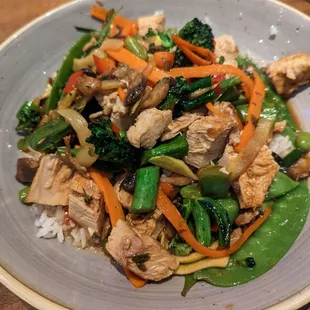 Chicken Buddha Bowl - lots of veggies, nice sauce, really good!