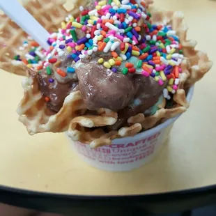 Dark chocolate and cool mint ice cream!