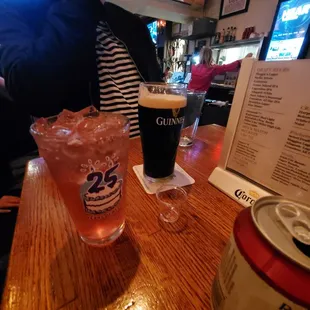 a pint of guinness and a drink